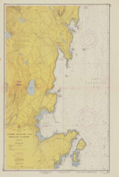 Camden, Rockport, and Rockland Harbors 1953 - Old Map Nautical Chart AC Harbors 3 209 - Maine