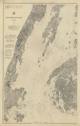 West Penobscot Bay 1876 D - Old Map Nautical Chart AC Harbors 3 310 - Maine