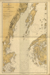 West Penobscot Bay 1927 - Old Map Nautical Chart AC Harbors 3 310 - Maine