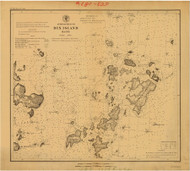 Approaches to Dix Island 1874 A - Old Map Nautical Chart AC Harbors 3 563 - Maine
