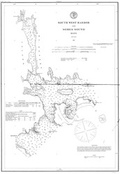 South West Harbor and Somes Sound 1872 A - Old Map Nautical Chart AC Harbors 4 291 - Maine