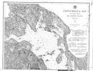 Frenchmans Bay and Eastern Part of Mount Desert Harbor 1885 A - Old Map Nautical Chart AC Harbors 4 306 - Maine