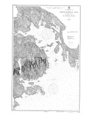 Frenchmans Bay and Eastern Part of Mount Desert Harbor 1916 - Old Map Nautical Chart AC Harbors 4 306 - Maine