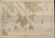 Blue Hill Bay and Eggemoggin Reach 1931 - Old Map Nautical Chart AC Harbors 4 308 - Maine