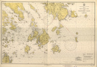 Blue Hill Bay and Eggemoggin Reach 1942 - Old Map Nautical Chart AC Harbors 4 308 - Maine