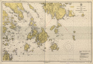 Blue Hill Bay and Eggemoggin Reach 1948 - Old Map Nautical Chart AC Harbors 4 308 - Maine