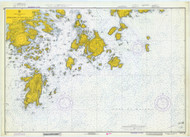 Blue Hill Bay and Eggemoggin Reach 1973 - Old Map Nautical Chart AC Harbors 4 308 - Maine