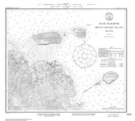 Bar Harbor 1917 b&w - Old Map Nautical Chart AC Harbors 4 318 - Maine