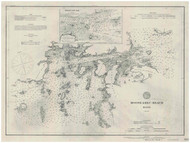 Moose-A-Bec Reach 1871 - Old Map Nautical Chart AC Harbors 5 304A - Maine