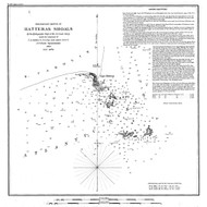 Hatteras Shoals 1850 - Old Map Nautical Chart AC Harbors 416 - North Carolina
