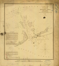 Hatteras Inlet 1853 - Old Map Nautical Chart AC Harbors 417 - North Carolina