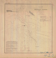Beaufort Harbor 1864 - Old Map Nautical Chart AC Harbors 420 - North Carolina
