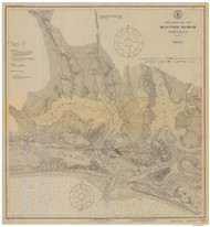Beaufort Harbor 1921 A - Old Map Nautical Chart AC Harbors 420 - North Carolina