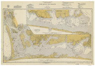 Core Sound and Straits 1938 - Old Map Nautical Chart AC Harbors 421 - North Carolina