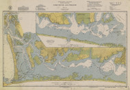 Core Sound and Straits 1940 - Old Map Nautical Chart AC Harbors 421 - North Carolina