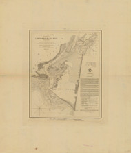 Cape Fear River - Entrance to Reeves Pt. 1853 - Old Map Nautical Chart AC Harbors 424 - North Carolina