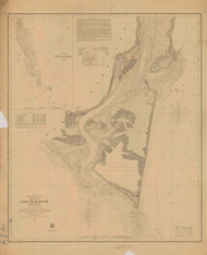 Cape Fear River - Entrance to Reeves Pt. 1855 - Old Map Nautical Chart AC Harbors 424 - North Carolina
