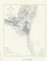 Cape Fear River - Entrance to Reeves Pt. 1888 BW - Old Map Nautical Chart AC Harbors 424 - North Carolina