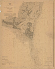 Cape Fear River - Entrance to Reeves Pt. 1888 - Old Map Nautical Chart AC Harbors 424 - North Carolina