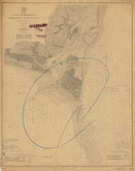 Cape Fear River - Entrance to Reeves Pt. 1900 - Old Map Nautical Chart AC Harbors 424 - North Carolina