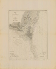 Cape Fear River - Entrance to Reeves Pt. 1910 - Old Map Nautical Chart AC Harbors 424 - North Carolina