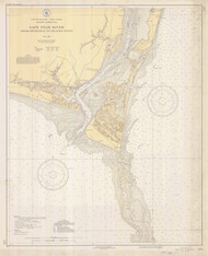 Cape Fear River - Entrance to Reeves Pt. 1936 - Old Map Nautical Chart AC Harbors 424 - North Carolina