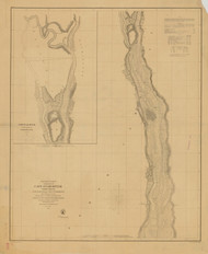 Cape Fear River - Reeves Pt. to Wilmington 1856 - Old Map Nautical Chart AC Harbors 425 - North Carolina