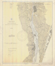 Cape Fear River - Reeves Pt. to Wilmington 1933 - Old Map Nautical Chart AC Harbors 425 - North Carolina