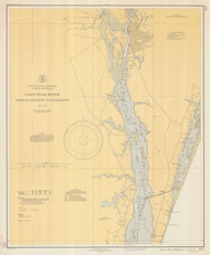 Cape Fear River - Reeves Pt. to Wilmington 1940 - Old Map Nautical Chart AC Harbors 425 - North Carolina