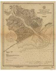 North Edisto River 1924 - Old Map Nautical Chart AC Harbors 434 - South Carolina