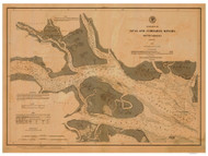 Bull and Combahee Rivers 1871 - Old Map Nautical Chart AC Harbors 435 - South Carolina