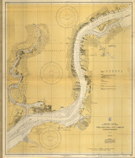 Delaware River Philadelphia and Camden Waterfronts 1828 - Old Map Nautical Chart AC Harbors 280 - New Jersey
