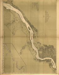 Delaware River Wilmington to Philadelphia 1913 - Old Map Nautical Chart AC Harbors 295 - New Jersey