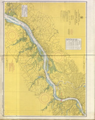 Delaware River Wilmington to Philadelphia 1954 - Old Map Nautical Chart AC Harbors 295 - New Jersey