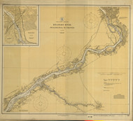 Delaware River Philadelphia to Trenton 1925 - Old Map Nautical Chart AC Harbors 296 - New Jersey