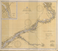 Delaware River Philadelphia to Trenton 1935 - Old Map Nautical Chart AC Harbors 296 - New Jersey