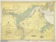 Raritan River Raritan Bay to New Brunswick 1942 - Old Map Nautical Chart AC Harbors 375 - New Jersey