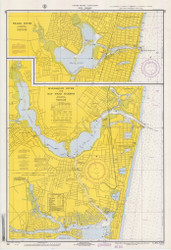 Shark River, Manasquan River, and Bay Head Harbor 1970 - Old Map Nautical Chart AC Harbors 795 - New Jersey