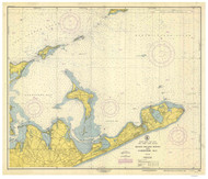 Block Island Sound and Gardiners Bay 1951 - Old Map Nautical Chart AC Harbors 362 - New York