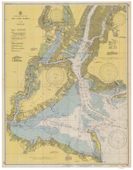 New York Harbor 1944 - Old Map Nautical Chart AC Harbors 369 - New York