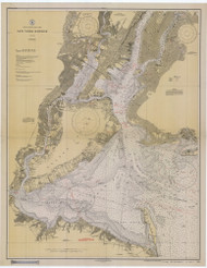 New York Harbor 1930 - Old Map Nautical Chart AC Harbors 369 - New York