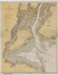 New York Harbor 1935 - Old Map Nautical Chart AC Harbors 369 - New York