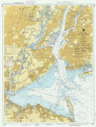 New York Harbor 1990 - Old Map Nautical Chart AC Harbors 12327 - New York