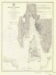 Bristol Harbor 1864 - Old Map Nautical Chart AC Harbors 354 - Rhode Island