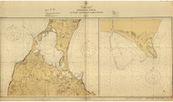 Harbors of Refuge at Point Judith and Block Island 1925 - Old Map Nautical Chart AC Harbors 276 - Rhode Island