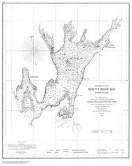 Mount Hope Bay cp903c 1861 - Old Map Nautical Chart AC Harbors 353 - Rhode Island
