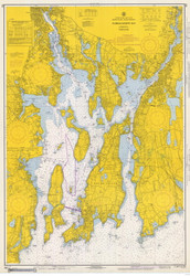Narragansett Bay 1966 - Old Map Nautical Chart AC Harbors 353 - Rhode Island