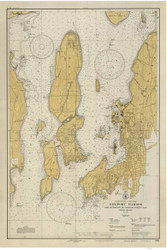 Newport Harbor and Entrance to Narragansett Bay 1931 - Old Map Nautical Chart AC Harbors 236 - Rhode Island