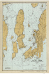 Newport Harbor and Entrance to Narragansett Bay - Custom Blue 2:3 1931 - Old Map Nautical Chart AC Harbors 236 - Rhode Island