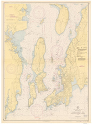 Newport Harbor and Entrance to Narragansett Bay 1946 - Old Map Nautical Chart AC Harbors 236 - Rhode Island